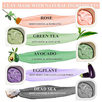 Masque à l'argile à l'acide salicylique BHA 8g, élimination des points noirs, contrôle du sébum, purification des pores, mini-boîte