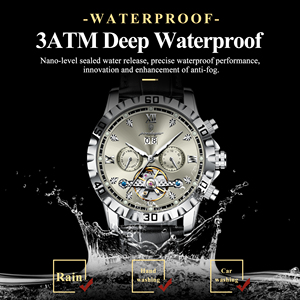 Reloj de Pulsera Automático de Lujo para Hombre Poedagar 1418, Reloj Mecánico de Cuero con Tourbillon Hueco - Product Image 2