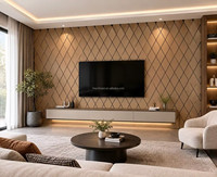 Panneaux acoustiques en MDF de 18 mm, panneaux en fibre de polyester, films PVC en bois de base, panneaux muraux pour la décoration des murs et plafonds intérieurs