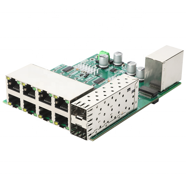 Full Gigabit 8 Port 1000Mbps 2 SFP 2 RJ45 Uplink Network Switch Built-in Module PCBA POE Optional