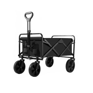 Carrello pieghevole per esterni carrello portatile pieghevole Utility con ruote grandi materiale Oxford 100x80x60cm per il campeggio - Product Image 1