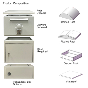 Caja de envío de Paquete Impermeable con diseño de desmontaje de acero y zinc de aluminio con ranura para letras A4 y compartimento de almacenamiento de alimentos - Product Image 1