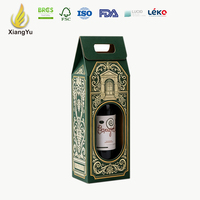 Boîte de présentation de vin Xiangyu, boîte en carton personnalisée pour une seule bouteille avec poignée et fenêtre de présentation pour les caves à vin