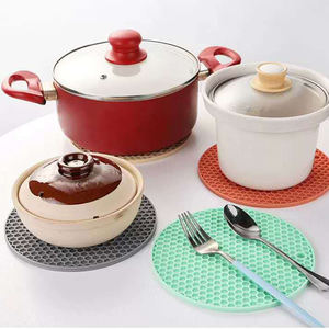 Ustensiles de cuisine résistant à la chaleur, tapis de table en silicone nid d'abeille tapis à fondue sous-verre en argile/ - Product Image 6
