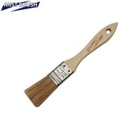 Pinceau plat industriel de 1 pouce, réplique en poils de sanglier, pour peinture à base d'eau, manche en bois, professionnel pour le travail du bois, vernissage, bricolage