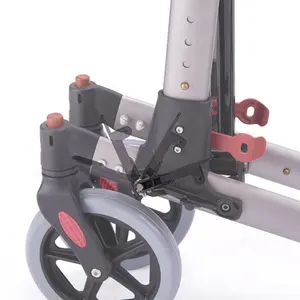Medizinische Versorgung Faltbarer leichter Geh rahmen Aluminium-Rolla tor im Freien Tragbare Stand-Up-Gehhilfen für Behinderte