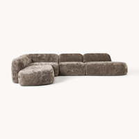 Canapé d'angle modulaire en tissu doux en forme de L, rembourré en éponge, luxe léger, haute confortabilité, pour salon d'appartement, mobilier de décoration intérieure
