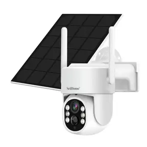 4MP HD Solar Battery Camera Ultra Wide Angle PIR Human Detection PTZ Color Night Vision Two Way Audio Easy Install Surveillance