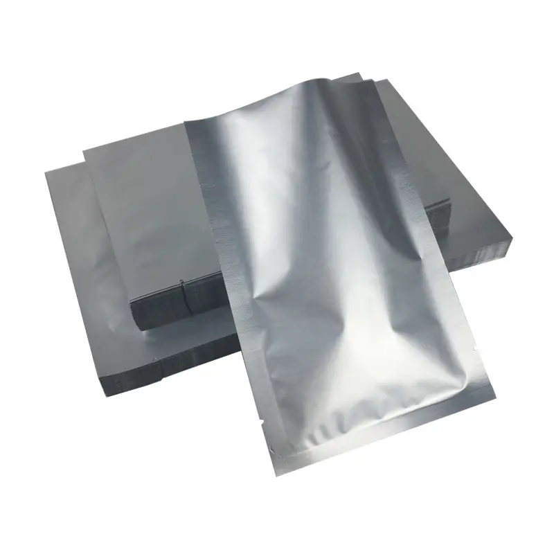 सिल्वर सील एल्युमिनियम फॉयल पैकेजिंग बैग स्मेल प्रूफ पाउच हीट सीलेबल ओपन टॉप फ्लैट मायलर बैग रेफ्रिजरेटेड प्लास्टिक सीलिन