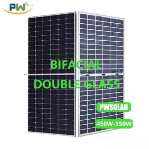 両面ソーラーパネルダブルガラスモノラル太陽光発電210W、72セルPVパネルforRoof Tilesソーラーエネルギーシステム、インバーター付き