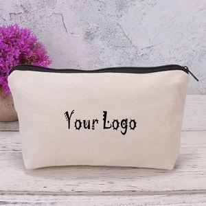 Bolsa de Maquillaje con Cierre de Alta Calidad, Bolsa de Cosméticos de Viaje Personalizada de Algodón, Bolsa de Lona para Brochas con Logotipo Bordado - Product Image 6