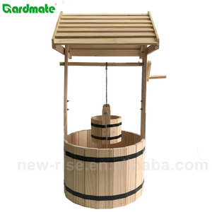 Maceta de Madera para Plantas de <span class=keywords><strong>Pino</strong></span> Ornamentales de Exterior, Jardinera con Diseño de Pozo de los Deseos - Product Image 2