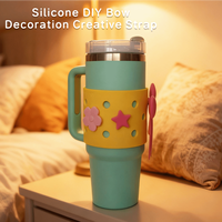 Sangle en silicone mignonne avec nœud pour gobelet isotherme de 40 oz - Accessoires de bar décoratifs et protecteurs écologiques