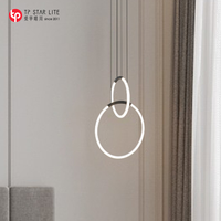Lustre de plafond LED moderne minimaliste en métal et acrylique personnalisé pour salon, chambre à coucher, rond, noir ou blanc, luminaire suspendu