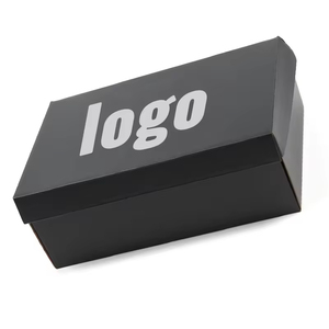 Boîtes de rangement pour chaussures de luxe de grande taille, noires, avec logo personnalisé imprimé en usine, logo personnalisé en relief - Product Image 1