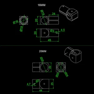 RJXHOBBY RJX 16/20/25mm Drone T-joint Landing Gear Carbon Tube <b>Clamp</b> Fixer, T-type Connector for Round Carbon Tubes - Product Image 6