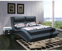 Italienischer Designs til Moderne neue Form Leder bett rahmen hoch gepolsterte moderne weiche Betten zum Verkauf 2840 #