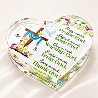 Plaque en acrylique en forme de cœur personnalisée de haute qualité, décoration de bureau à domicile, cadeau pour la famille