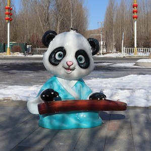 New Hot Selling niedlichen Cartoon chinesischen Stil Panda Skulptur Harz Wetter beständig Lebensgröße Garten Dekor Outdoor Indoor Home - Product Image 4