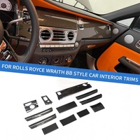 Kit de garnitures intérieures entièrement en fibre de carbone pour Rolls-Royce Wraith Black-B Style, pièces de rechange pour tableau de bord, panneaux de porte, console centrale