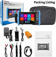 جهاز اختبار كاميرات المراقبة Rsrteng IPC-9800 Pro بشاشة لمس 7 بوصة، يدعم كاميرات IP بدقة 8K 32MP و4K 12MP، مع دعم SFP POE++ وCVBS وكابل الشبكة وHDMI