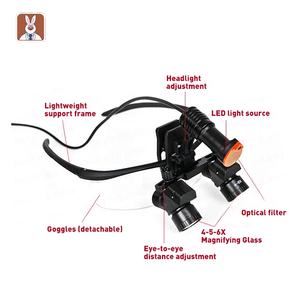 45 ° Chirurgische Tandheelkundige Loepen 4x-6x Verstelbare <span class=keywords><strong>Focus</strong></span> Vergrotende Loepen Met Draadloze Led Koplamp 5W Tandheelkundige Binoculaire Loepen - Product Image 4