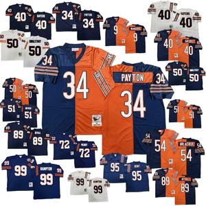 เสื้อเจอร์ซีย์ชิคาโกแบบย้อนยุคขายส่ง หมายเลข 9 แมคมาฮอน 34 เพย์ตัน 40 เซย์เออร์ 72 เพอร์รี่ 89 ดิทก้า 91 เดนท์ เสื้อฟุตบอลอเมริกันย้อนยุค - Product Image 1