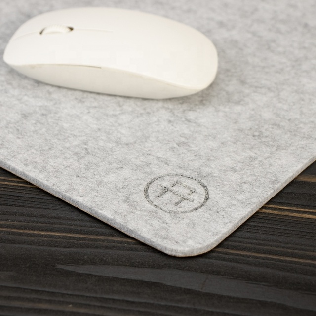 Hot Sale Custom Logo Anti-slip Office Mouse Mat 100% Felt and Cork Desk Pad Wool and Felt Mousepad for Laptop PC Office School