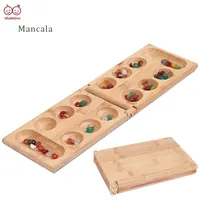 ผลิตภัณฑ์ใหม่ไม้พับ Mancala ของเล่นที่มี48ขนาดเล็ก Yuhua หินคลาสสิกหมากรุก Mancala เกมกระดาน