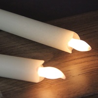Bougies à LED, 2 pièces, avec bord ondulé, sans flamme, processeur à piles, sans goutte