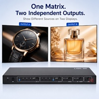 Matrice HDMI 4x2 4K60Hz avec extraction audio, ARC et réducteur de résolution 4K vers 1080P, prend en charge la télécommande IR