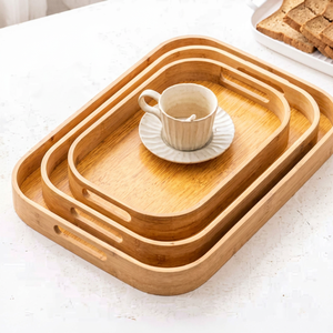 Bandeja de Servir de Madera Esmaltada Moderna, Ecológica y Sostenible, Tabla de Almacenamiento de Alta Calidad, Plato para Bebidas, Venta al Por Mayor - Product Image 1