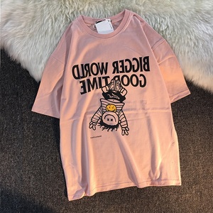 <span class=keywords><strong>T</strong></span>-<span class=keywords><strong>shirt</strong></span> à manches courtes ample pour hommes à la mode et à la mode en pur coton <span class=keywords><strong>T</strong></span>-<span class=keywords><strong>shirt</strong></span> à manches courtes respirant imprimé amusant - Product Image 4