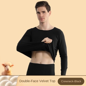 Conjunto de ropa interior térmica ajustada de terciopelo de doble cara para <span class=keywords><strong>hombre</strong></span> y mujer de 280G alemán, pantalones de invierno que incluyen mallas para - Product Image 6