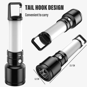 ไฟฉาย LED พลังงานสูงแบบชาร์จไฟได้ โคมไฟตั้งแคมป์พร้อมไฟด้านข้าง กันน้ำ ไฟพกพาสำหรับใช้งานกลางแจ้ง พร้อมตะขอเกี่ยวท้าย - Product Image 3