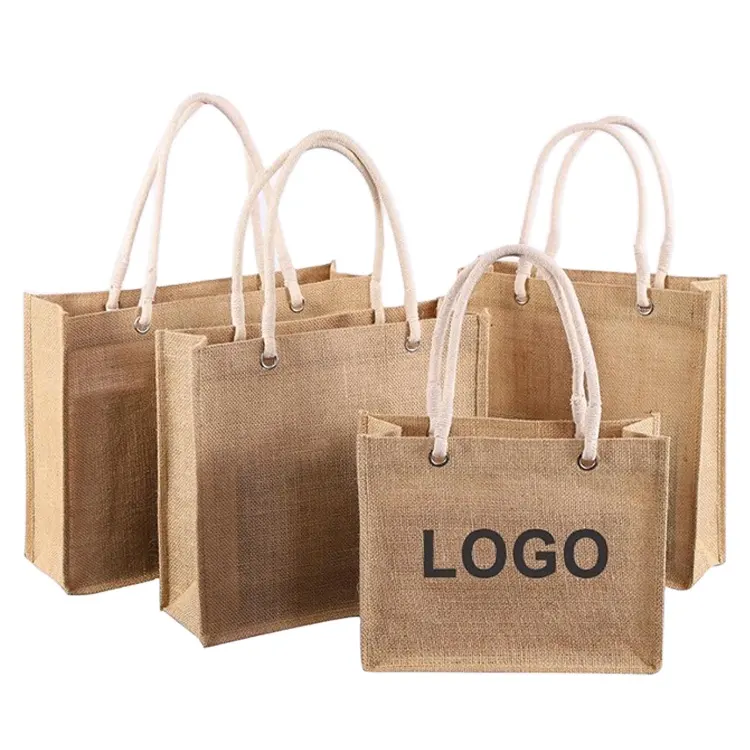Personalized Christmas Large B.twill Cotton Canvas And Jute Shopping Bag Heavy Duty Birdlap Tote Wine Jute Bags For Bottles