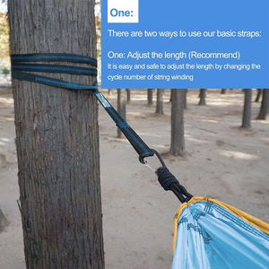 <span class=keywords><strong>Hamaca</strong></span> de Camping Ultraligera de Nailon Plano Doble para Exteriores, Tipo Paracaídas, con Correas para Árbol y Cuerda, Cama de Lujo - Product Image 4