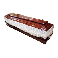 Ataúdes de madera funerarios de estilo europeo de alta calidad y suministros funerarios de ataúd