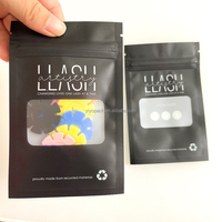 Personnalisé imprimé propre logo thermoscellé fermeture éclair plat Mylar sac noir fermeture éclair 3 joints latéraux emballage en plastique Sachet sac