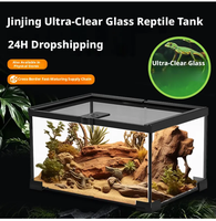 Vivarium pour reptiles, écosystème de forêt tropicale, anti-évasion, boîte d'élevage ventilée, habitat transparent pour serpents ermites, tortues, araignées