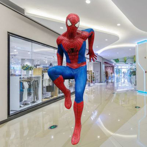 Cuộc sống ngoài trời Kích thước Spiderman công viên chủ đề nhựa trang trí món quà nghệ thuật siêu nhân phim hoạt hình điêu khắc sợi thủy tinh Spiderman tượng để bán - Product Image 3