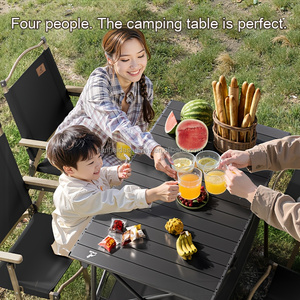 Mesa Plegable Portátil para Exteriores, Ajustable en Altura, Grande, de Lujo, <span class=keywords><strong>con</strong></span> Poste de Aluminio Plegable, Escritorio de Camping para Exteriores - Product Image 2