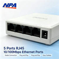 Switch Ethernet RJ45 de 5 Puertos 10/100Mbps Sin Administración, QoS, Plug & Play, Switch de Red de Escritorio para Hogar y Oficina, AP-5005S