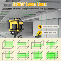 Niveau laser vert 4D 16 lignes multifonctionnel de qualité industrielle pour le bricolage, livraison directe prise en charge depuis l'entrepôt local aux États-Unis