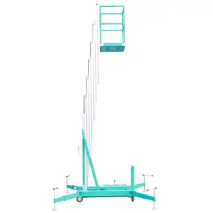 4-14m New Electric Ladder Vertical Mast Lift Telescoping Lift Mechanism Portable Hydraulic Aluminum Alloy Man Lifter Platform