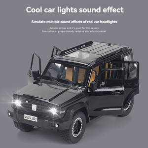 Modelo de Auto Fundido a Presión 1:24 Tanque <span class=keywords><strong>300</strong></span> con Sonido y Luz, Puerta Abatible, Decoración Coleccionable, Modelo de Metal de Auto de Marca China - Product Image 4