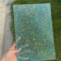 Feuille acrylique bleue pailletée 1/8 avec points de paillettes turquoise, double face, pour découpe laser CO2, ornements DIY, marque-pages, sous-verres et cadeaux personnalisés