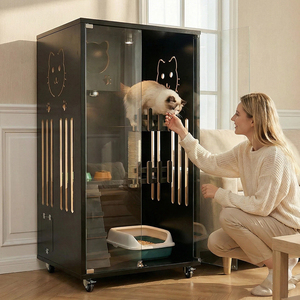 Villa de Lujo para Gatos de Madera Maciza, Ecológica y Duradera, con Función de Nido para Animales, Tamaño Personalizable, Marca OEM - Product Image 1