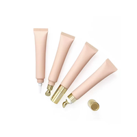 Tube cosmétique souple 10ml 15ml 20ml 30ml 19mm avec 4 applicateurs, tube à bille pour crème contour des yeux et brillant à lèvres, rose nude mat