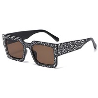 Gafas de sol cuadradas con diamantes de imitación para mujer 2026, montura gruesa con incrustaciones de diamantes, gafas de moda brillantes para fiesta, venta al por mayor